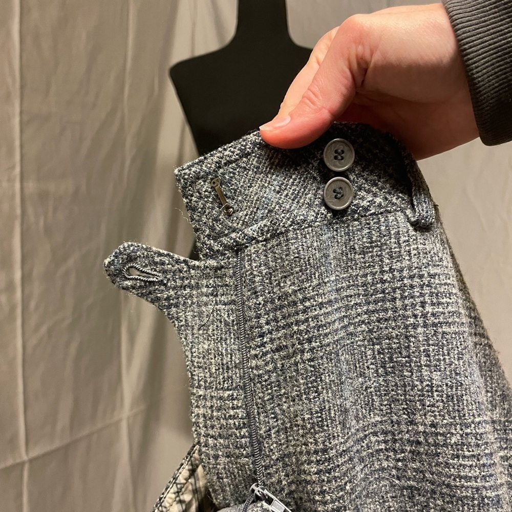 DKNY Women's Gray and Blue Wool Trousers - Picture 6 of 8